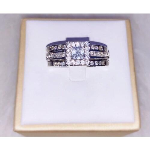 Romantic Couple Three-piece Ring Fashion Personality Female Wedding Birthday Gift