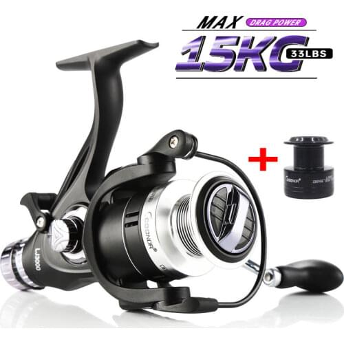 9+1 BB Carp Fishing Reel with Extra Spool Double Brake Design Fishing Reel Super Strong 15KG Max Drag Power Spinning Reel