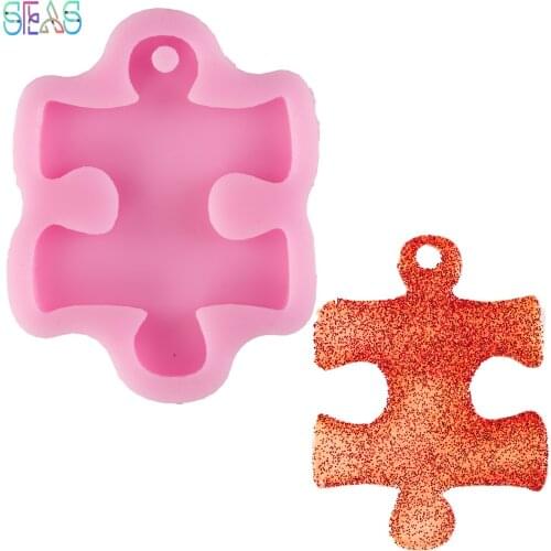 Puzzle Silicone Molds DIY Epoxy Resin Table Mould Silicon Craft Custom Mold Craft Keychain Soft Dessert Biscuit Mold