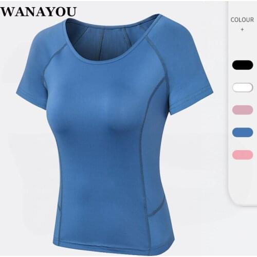 WANAYOU Women Skin Friendly Yoga Workout Tank Top,Quick Drying Running Activewear Yoga Top,Elastic Short Fitness Tops Yoga Shirt