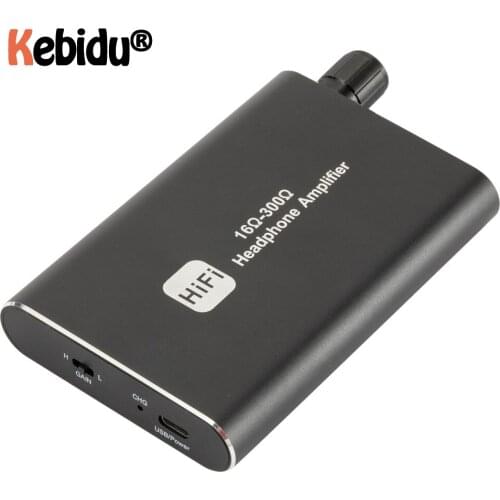 Kebidu 3.5mm Stereo Audio Out Amplifier Headphone Support Two-stage gain Switch Headphone Amp For iPhone MP3 MP4 And Computers