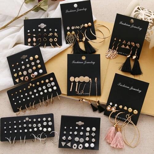 KINFOLK boho womenss Pearl Studs earrings for women geometric earring fringe gold earings fashion jewelry 2020 earring set