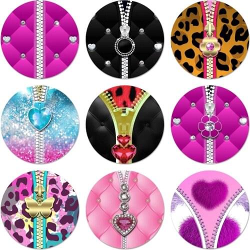 Zipper Pink Icons Pins Badge Decoration Brooches Metal Badges For Clothes Backpack Decoration