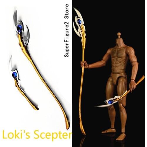1 / 6 miniature weapon model Rockys Lokis Scepter staff 12 inch soldier doll scene equipment