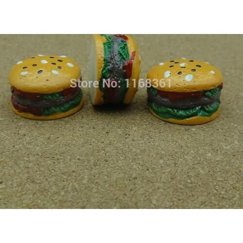 1pcs/lot resin black sesame hamburger 15mm Cabochons Jewelry Fit Mobile Phone Hairpin Headwear DIY Accessories B202-7