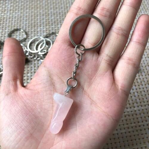 1Pcs Vintage Natural Stone Keychain Natural Quartz Stone Pendant Key Rings Crystal Key Chains 2020 Fashion Bag Accessories