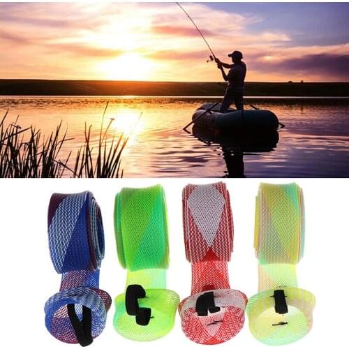 1 PC Casting Sea Fishing Rod Sleeve Cover Braided Mesh Protector Pole Gloves Fishing Tool Accessories