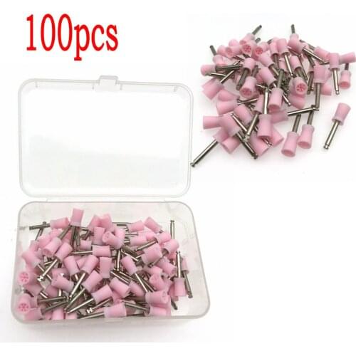 100 Pcs Pink Dental Polishing Polish Prophy Cup Bowl Brush Latch Type