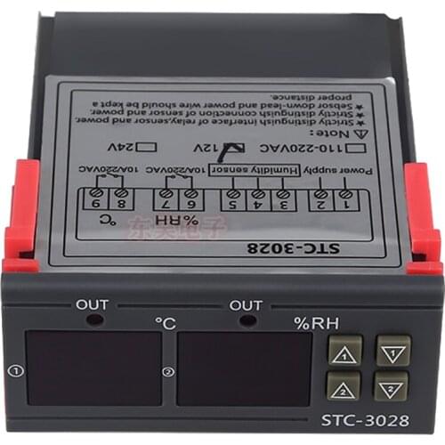 12V/24V/110V-22V STC-3028 Intelligent Digital Temperature and Humidity Controller Incubation Temperature and Humidity Meter