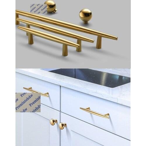 2Pcs/Lot American European Solid Zinc Kitchen Bath Cabinet Drawer Door Pull Handle Knob Gold Large Waist Middle