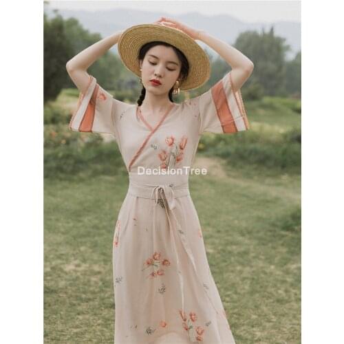 2021 hanfu costume dress women improved hanfu daily short sleeve hanfu costumes asian dress ancient princess dress dance wear