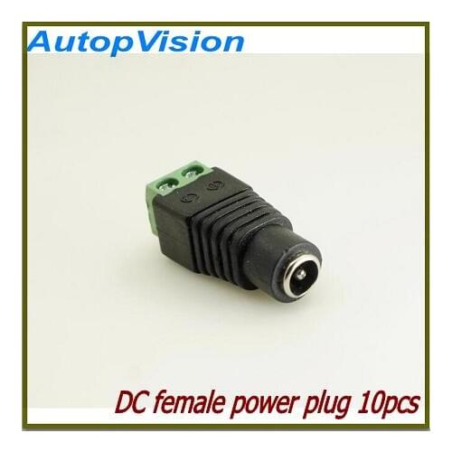 Free Shipping10pcs Easy DC female Connectors plug 5.5 x 2.1mm jack For Led Strip Light 3528 5050 Adapter Power Supply connector