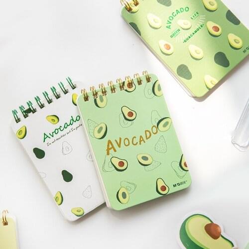 1pcs Avocado Notepad A7 Portable Mini Sized Notebook 60 Sheets Line Paper Green Life Guacamole Memo Agenda Office School A6634