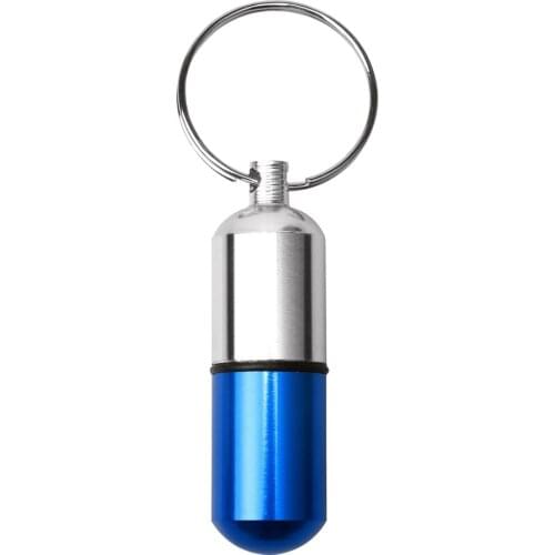 Hot Two-color Medicine Jar Outdoor Aluminum Alloy Medicine Bottle Key Ring Pendant Outdoor Travel Mini Medicine Cartridge Kit