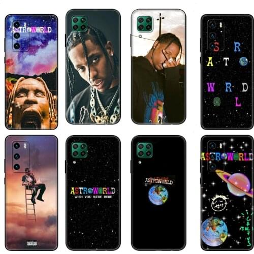 Black tpu Case For Huawei P30 Lite P30 Pro P40 Case For Huawei P40 LITE E P Smart 2020 Case Cover Travis Scott
