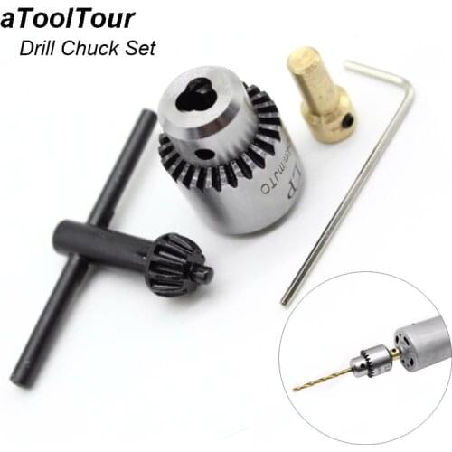 Electric Drill Grinding Mini Drill Chuck Key 0.3-4mm Capacity Range W/ 3.17mm Shaft Connecting Rod Mini Drill Chuck Key Kit