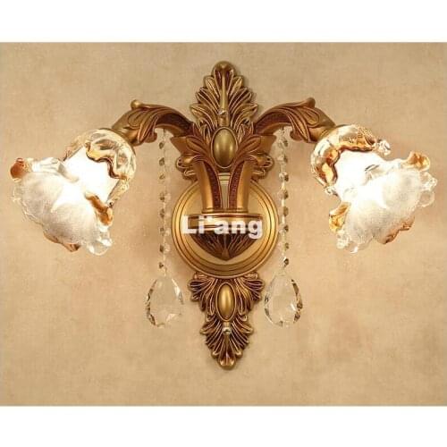 European Modern Wall Lamps Crystal Wall lamp 2 Lights E14 LED Crystal Wall Lamp Crystal Wall Sconces Light Wall Lustres Lighting