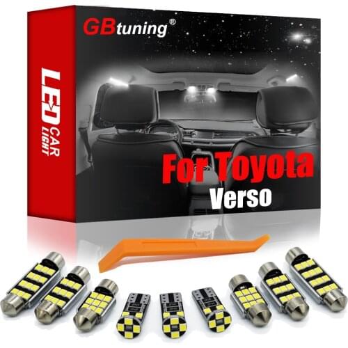 Professional Canbus LED Interior Reading Room Light Kit 10PCS For Toyota for verso 2009 2010 to 2015 Car Dome Lamp Accessories