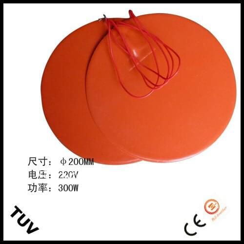 Flexible Silicone 12v Heating Pad with High Temperature Adhesive Diameter300mm 220v 300w Adhesive NTC100K