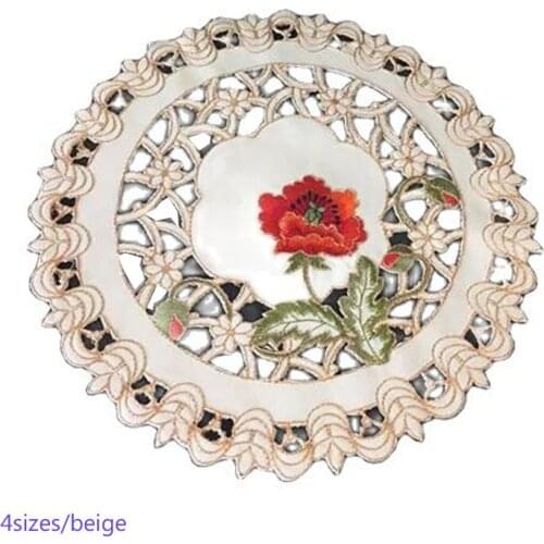 HOT satin lace table place mat cloth embroidery placemat pad pan glass coaster dining tea cup doily drink pot mug holder kitchen