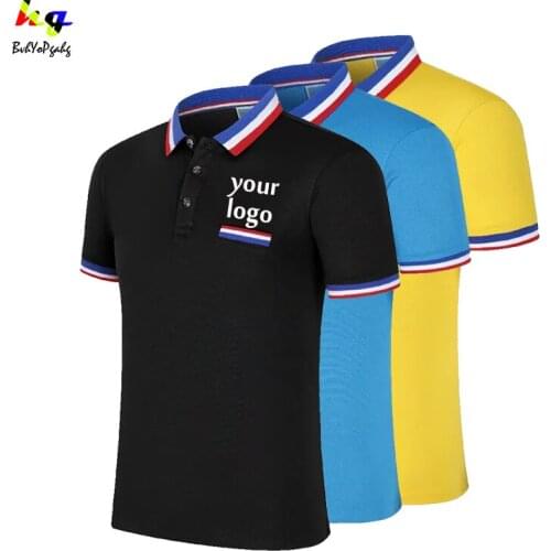 DIY/custom logo Polo shirt for printing picture text team name mens and womens pocket top