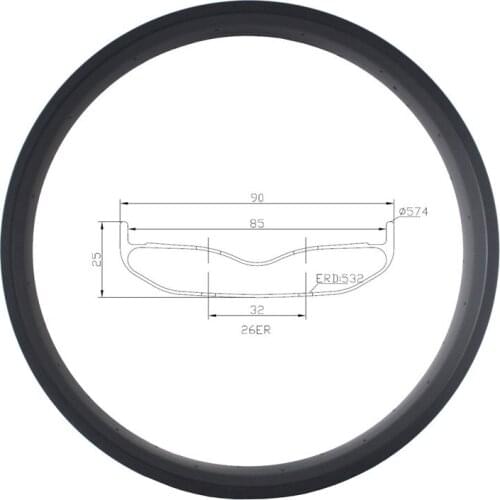 LIENGU 26er Fat Bike Carbon Rim 90mm Width Snow Beach 26inch Wheel Tubeless Hookless Bicycle Rims 28 32 36 64 Holes UD 3K 12K