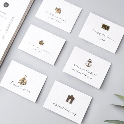 Mini Stereoscopic Metal Thank you for you best wishes Folding card gift message card DIY decoration Holiday greeting card