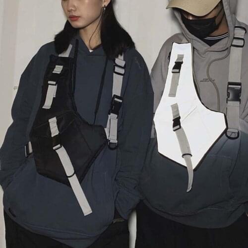 Trendy brand slung hip-hop reflective tactical vest chest bag for men and women multifunctional vest type backpack