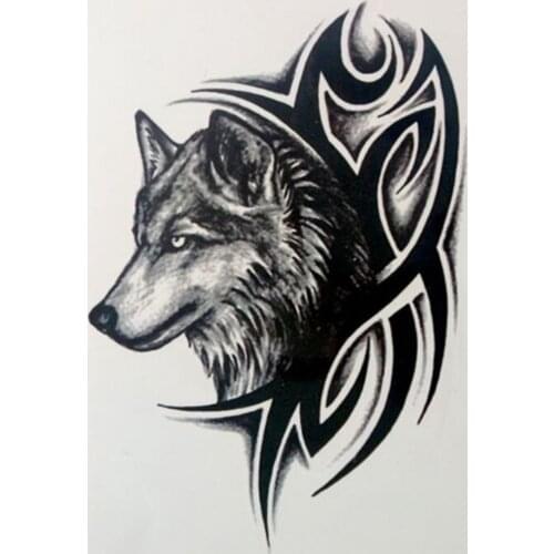 Men Women Wolf Head Waterproof Temporary Tattoo Body Arm Leg Art Sticker Removable Wholesale Hot Sale