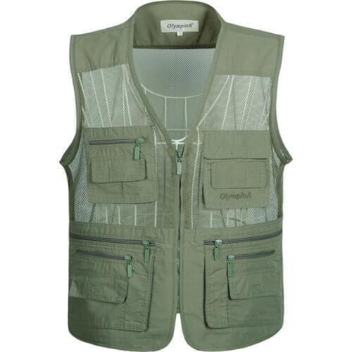 Men Multi-Pocket Classic Waistcoat Male Sleeveless Unloading Solid Coat Work Vest Photographer Tactical Jacket drop shipping