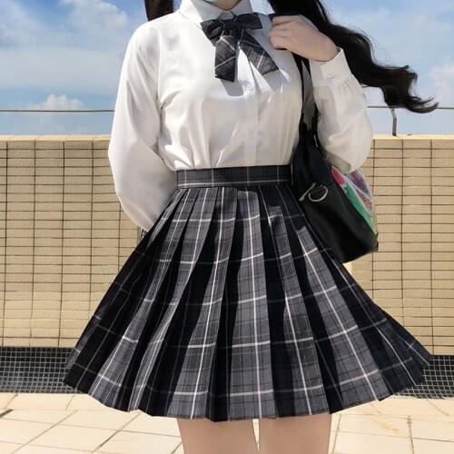 Girls Skirt For School New 2021 Classical Color Gothic Pleated Plaid Skirt Summer High Waist Harajuku Japanese A Line Skirts