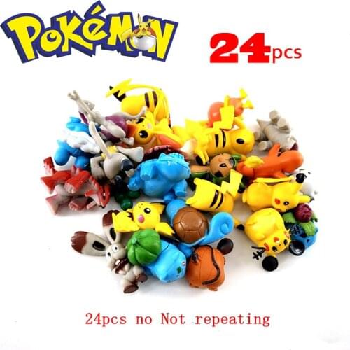 New 24pcs Set TAKARA TOMY Generation Pikachu Movie TV Decoration Action Figure Cartoon Anime Pokemon Actions Figures Kids Toys
