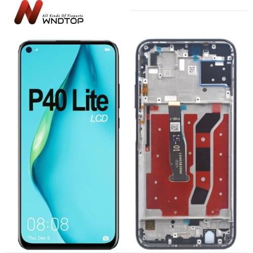 Original 6.4'' Display Replacement With Frame For Huawei P40 Lite LCD Touch Screen Digitizer Assembly Nova 6 SE LCD Screen