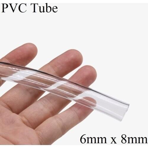 1M 6mm x 8mm PVC Tube Transparent Soft Pipe Antifreeze Oil Hose Garden Irrigation Soft Hose Plant Watering Pots Irrigation Tube