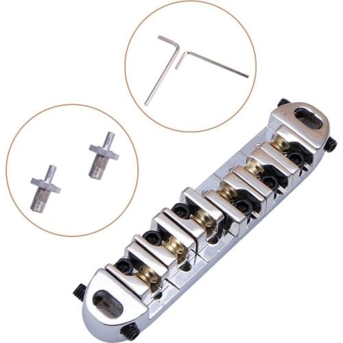 Roller Saddle Locking Tune-O-Matic Chrome Guitar Bridge for Les Paul Guitar