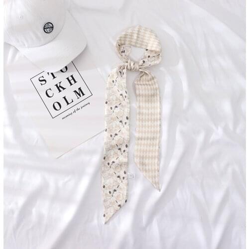 120*6 new long female small scarf plaid scarves wrist strap hairband ribbon long bag women skinny scarf women