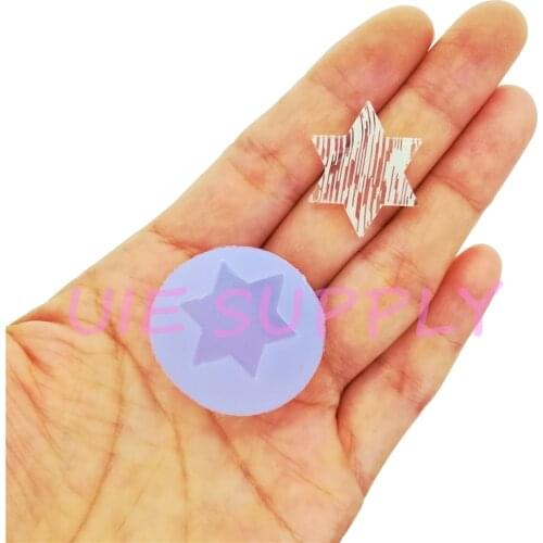 BYL448U 24.8mm x 23.2mm Hexagram Silicone Mold for Resin Earrings Necklace Pendant Making Clay Craft Fondant Cake Decoration DIY