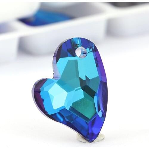 Heart Shape Colorful Necklace Decoration Crystals One Hole DIY Art Crystal Stones Pointback Glass Jewelry Accessories