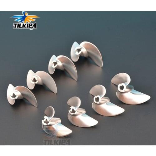 4.76mm Propeller Metal Left/Right Screw 2 blades Prop Alloy Picth Ratio 1.9 Screw 40/42/45/48mm For 4.76mm 3/16'' Boat Shaft