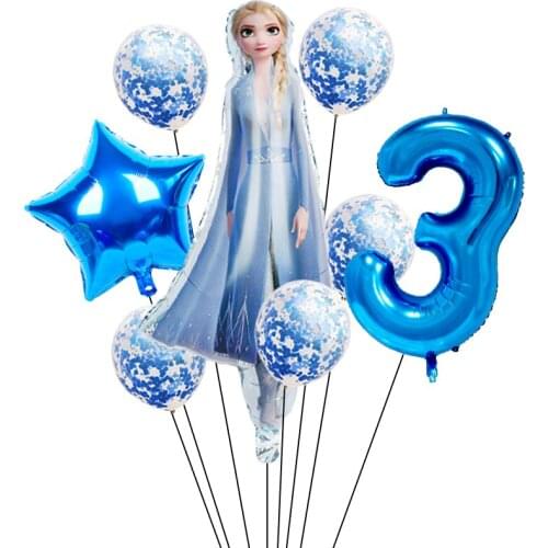 Elsa Olaf Disney Frozen princess helium balloons 32inch number Baby shower girl foil globos birthday party decorations kids toys
