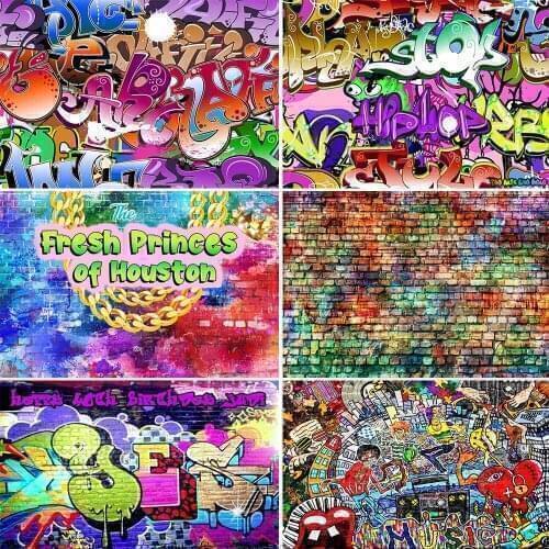 Woncol Graffiti Wall Photography Backdrop Fresh Princess Baby Shower Photo Background Colorful Brick Wall Vinyl Photo Prop
