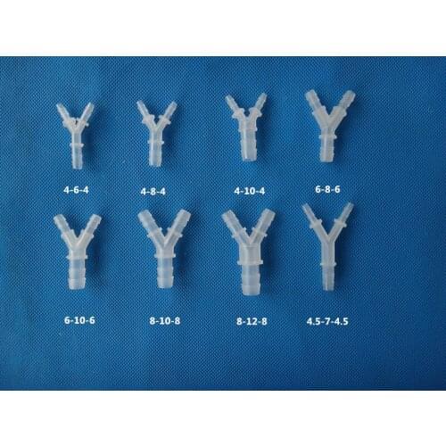 10 PCS OD 4/4.5/6/7/8/10/12 Variable diameter Y-shaped tee hose reducing pagoda joint plastic herringbone oblique tee