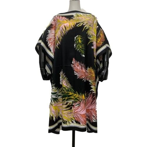 Malaysia Fashion Boho Clothing For Women Length 100 Cm X Bust 100 Cm Batwing Sleeve Silk Caftan Dress Dashiki Robe Femme Gowns
