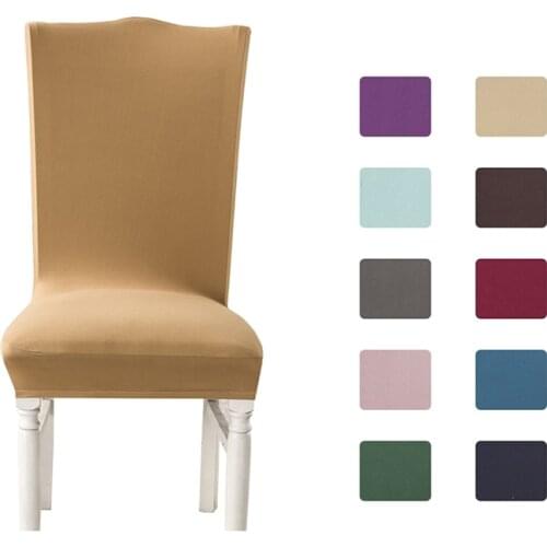 Spandex Stretch Solid Color Chair Cover Hotel, Living Room Kitchen Prevent Scratches On The Seat Cover 1/2/4/6PCS