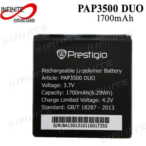 3.7V 1700mAh Mobile phone Battery for Prestigio MultiPhone PAP3500 DUO 3500 Batterie Bateria Accumulator AKKU