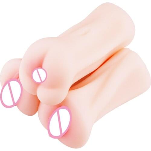 4D Realistic Deep Throat Male Masturbator Silicone Sex Toys for Men Artificial Vagina Mouth Anal Erotic Oral Sex