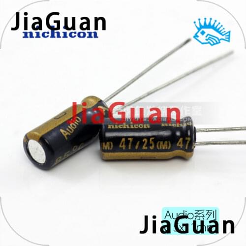 50pcs NICHICON audio 25V47UF 5X11MM electrolytic capacitor 47uF/25v 85 degrees 47uF 25V Nichicon Audio series