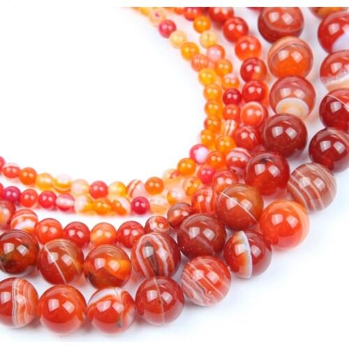 15'' Natural Stone Beads Striped agate Loose Round Beads Charms for Jewelry Making Necklace Findings DIY Handmade Bracelet