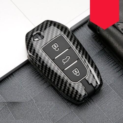 Cabon Fiber Alloy Key Holder Cover Case Shell For Peugeot 301 308S 408 508 2008 3008 4008 5008 for Citroen C2 C6 Keychain Bag