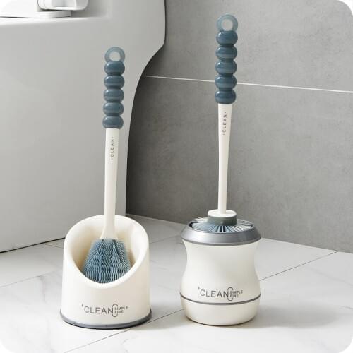 Toilet Cleaning Brush Holder Long Handle Bathroom Cleaner Brush Set 2 Styles